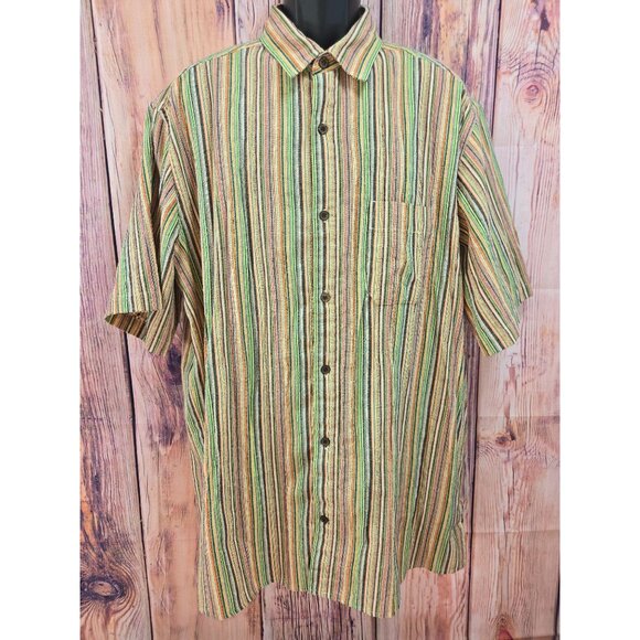 Territory Ahead Mens XLT Striped Short Sleeve Shirt Cotton - Picture 1 of 6